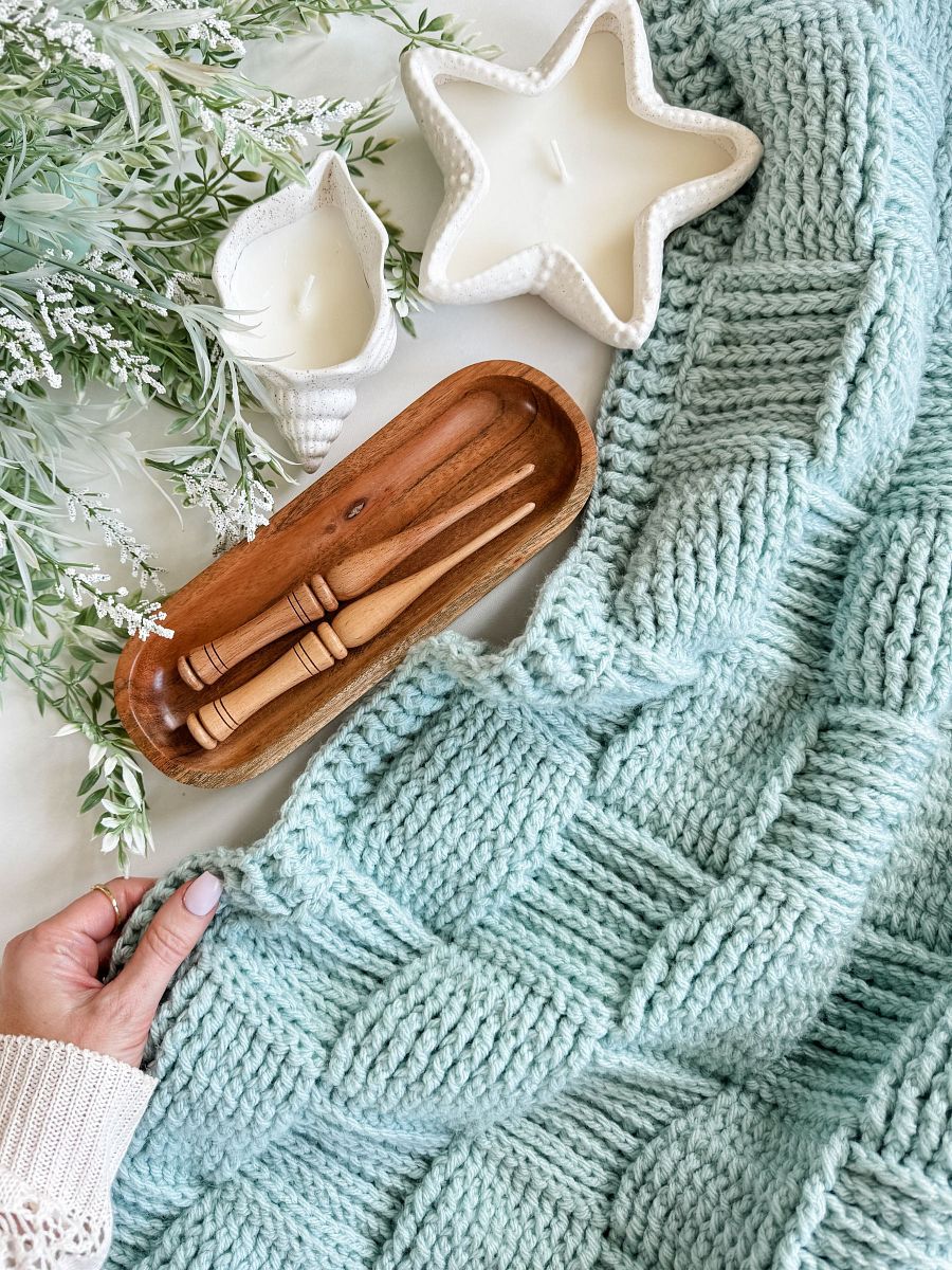 Seabreeze Basket Weave Blanket Crochet Pattern product image (7)