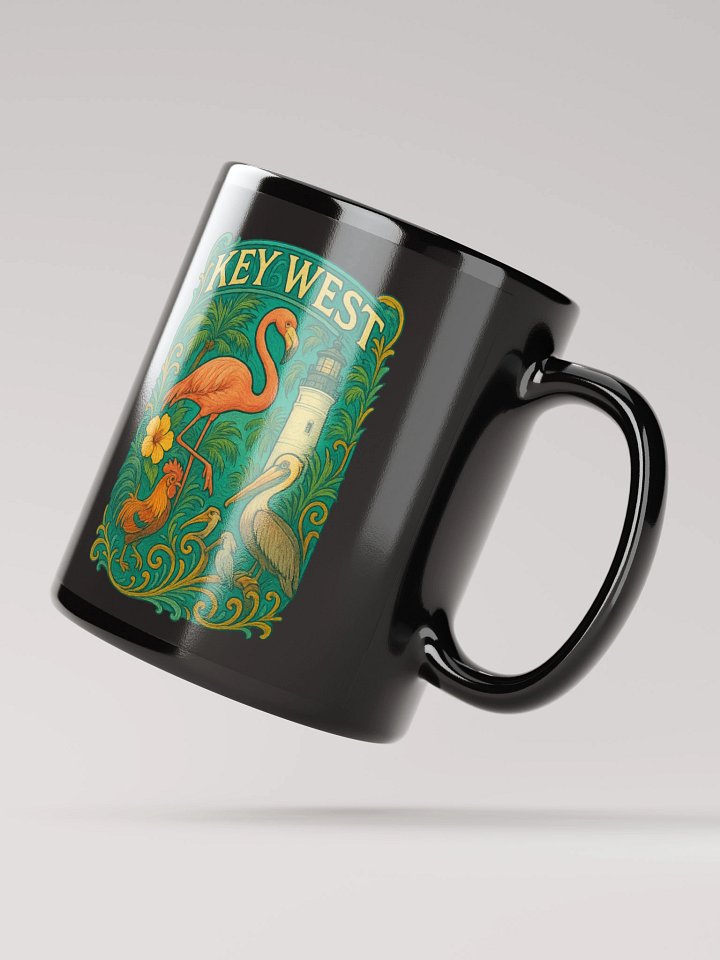 Key West Tropical Mug with Flamingo, Pelican, Rooster, Lighthouse, and Hibiscus product image (2)