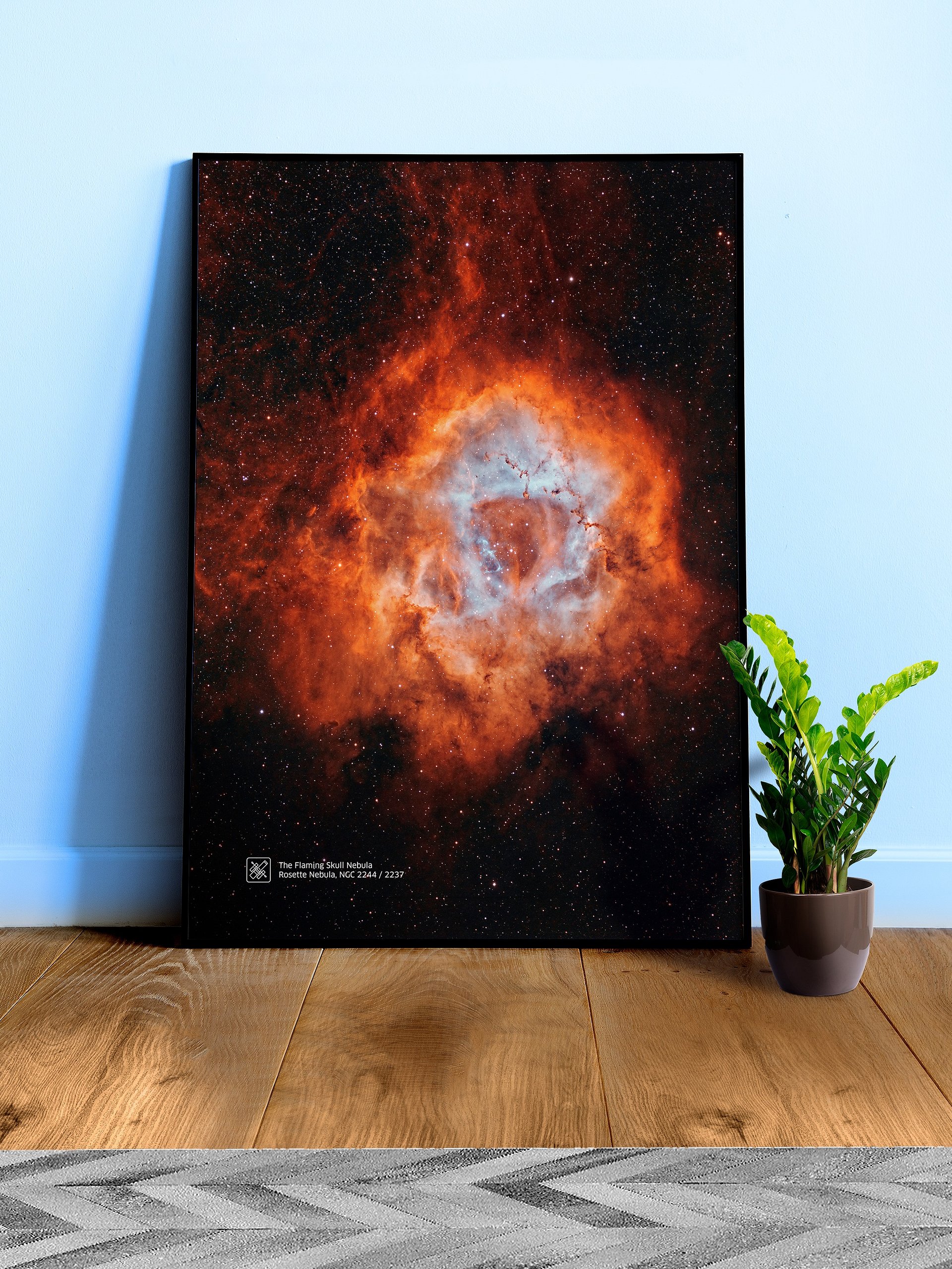 The Flaming Skull Nebula. Rosette Nebula, NGC 2244/2237, NASA Hubble Space Telescope — Hi-Res Space poster, science poster, space photo product image (2)