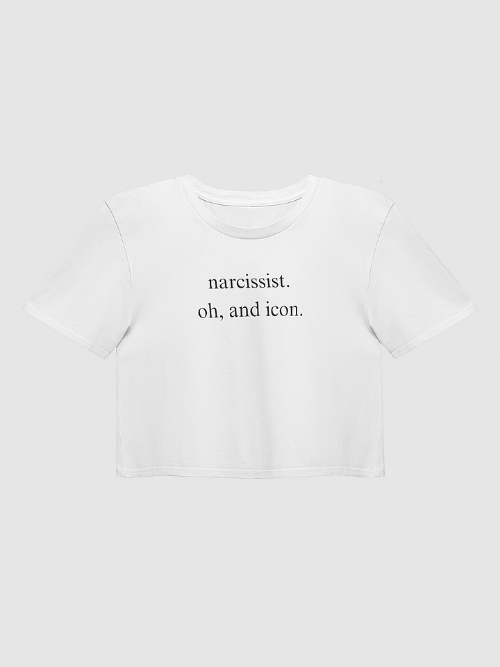 narcissist. oh, and icon. WHITE CROP TOP product image (1)