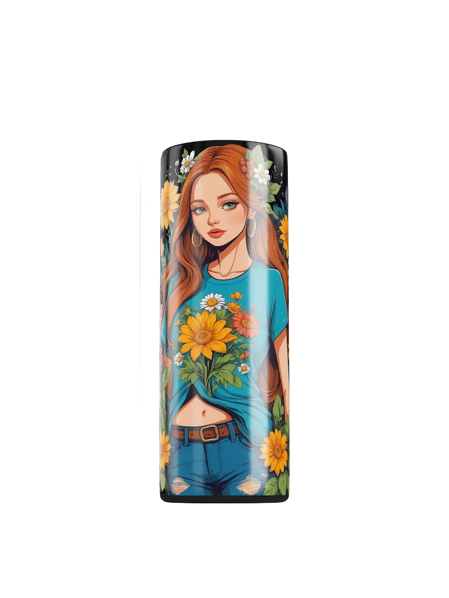Bloomcore Flower Girl 20 oz Skinny Stainless Steel Tumbler - Black - v1 product image (1)