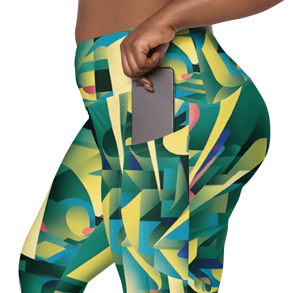Abstract Lithographic Pattern Design Leggings with pockets - V8 product image (12)