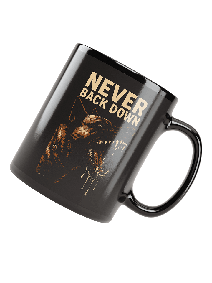 Never Back Down - Black ceramic mug product image (2)
