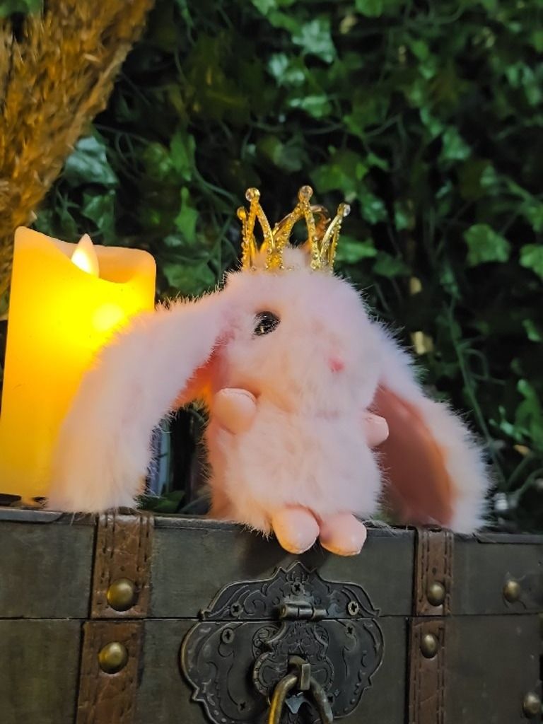 The Armored Kingdom Crowned Baby Pink Snugglehop Bunny Keychain product image (4)