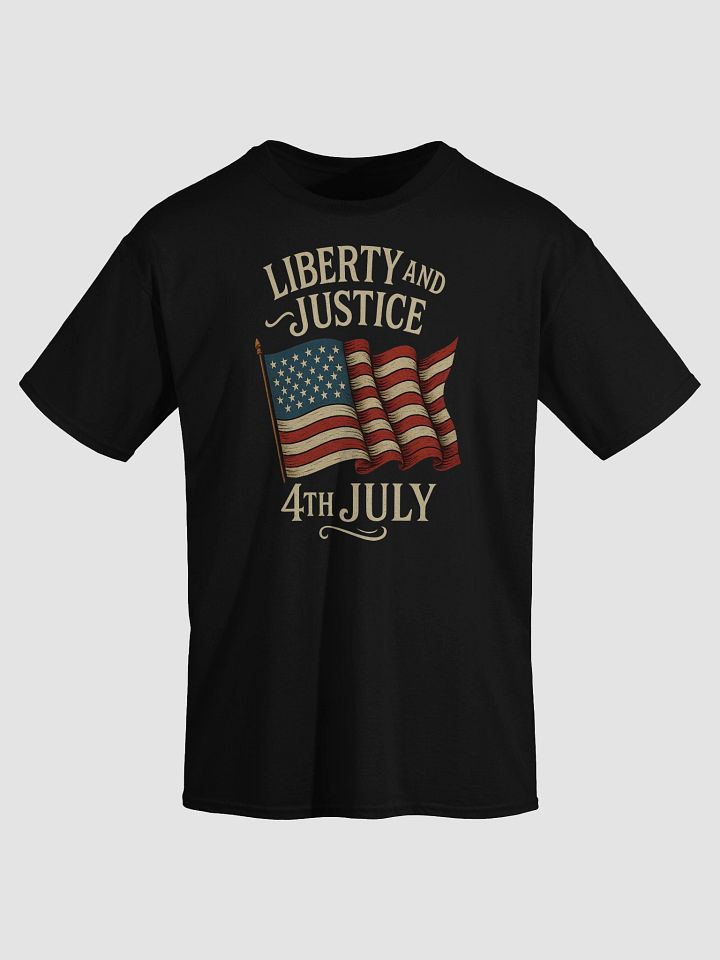 Liberty and Justice Shirt – Vintage American Flag 4th of July Tee product image (2)
