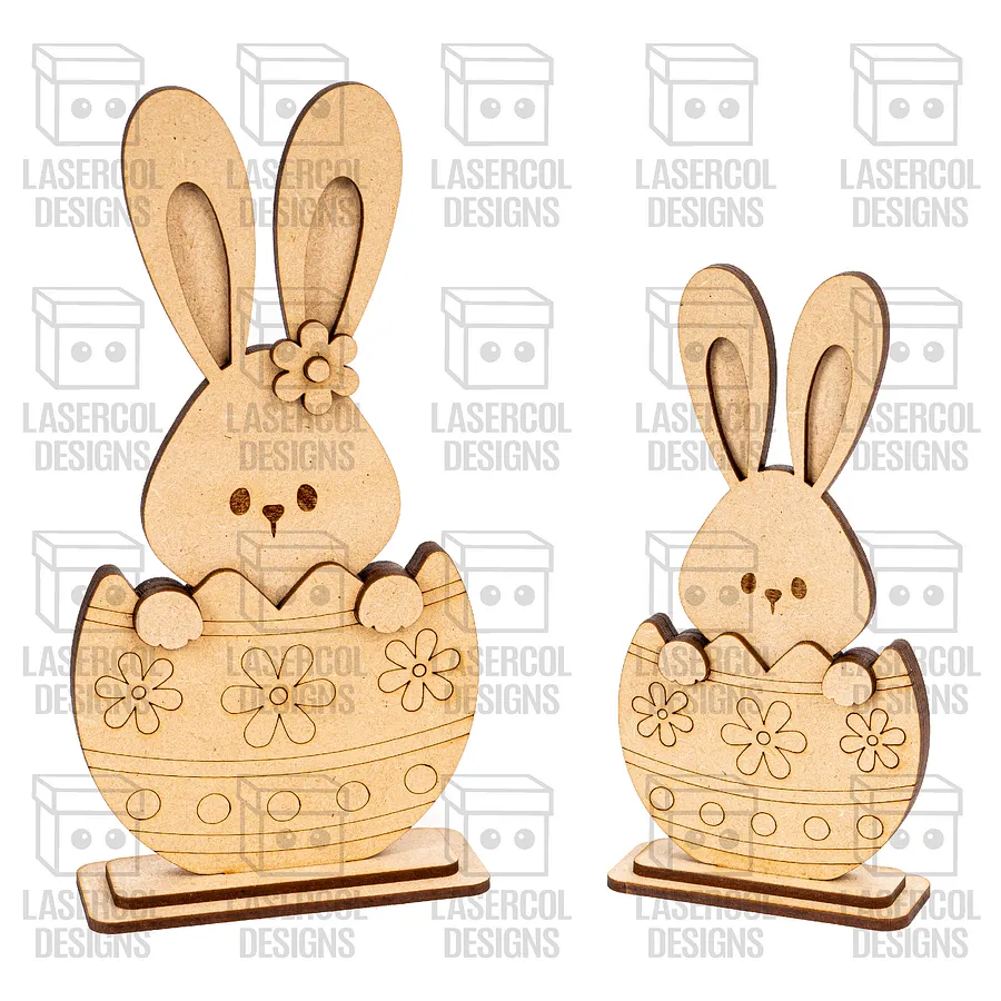 Easter Bunny Eggs Set (2 Sizes, 5 Styles) - Laser Cut Files product image (5)
