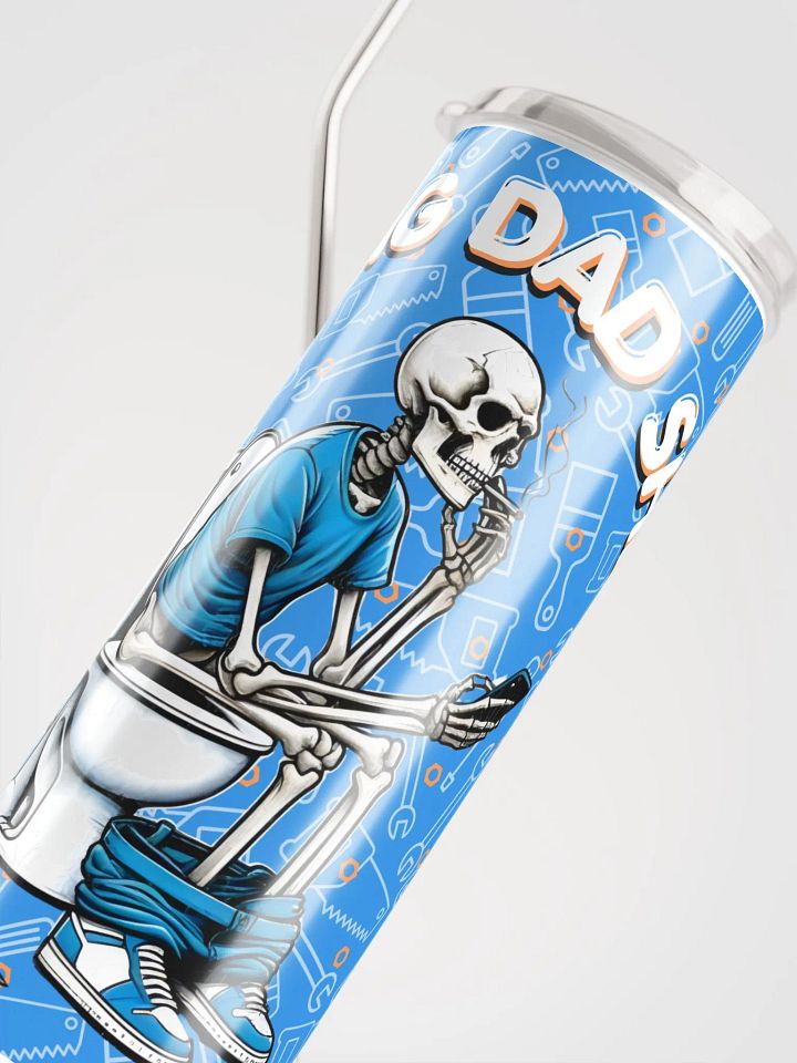 Doing Dad Shit Tumbler – Funny Skeleton on Toilet Design – Humorous Dad Gift product image (1)
