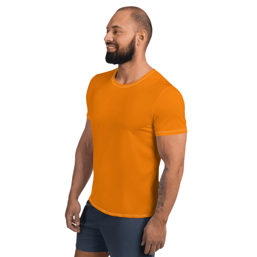 Plain Color Orange Athletic T-Shirt product image (3)