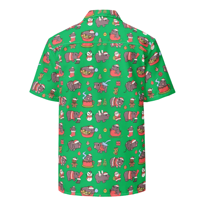 MOODENG'S GREEN CHRISTMAS HAWAIIAN SHIRT! product image (2)