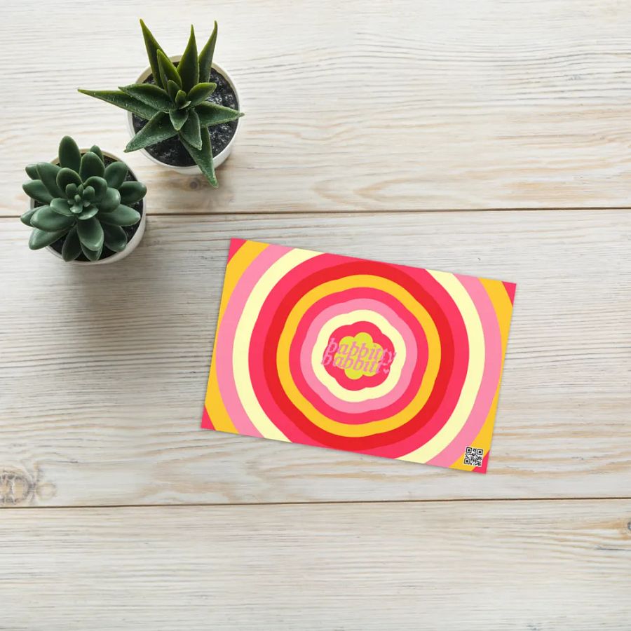 Be Mine Valentine retro landscape greetings card product image (8)