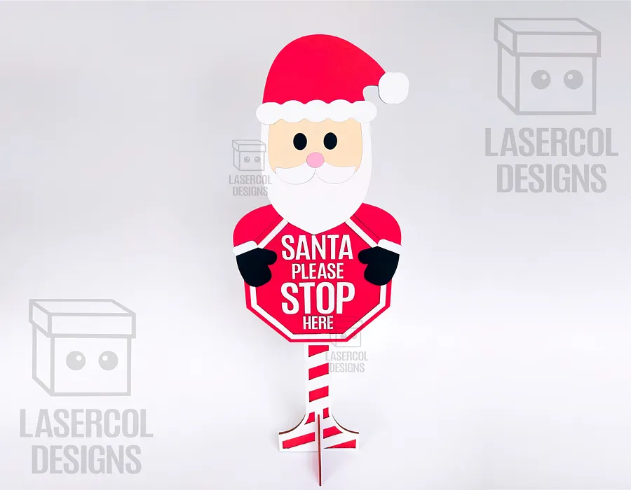 Santa Please Stop Here Sign (Santa) - Laser Cut Files product image (2)