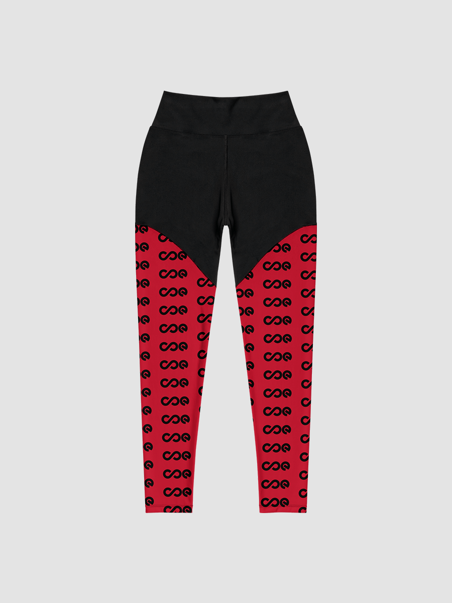COE Premium Sports Leggings Black & Red product image (1)