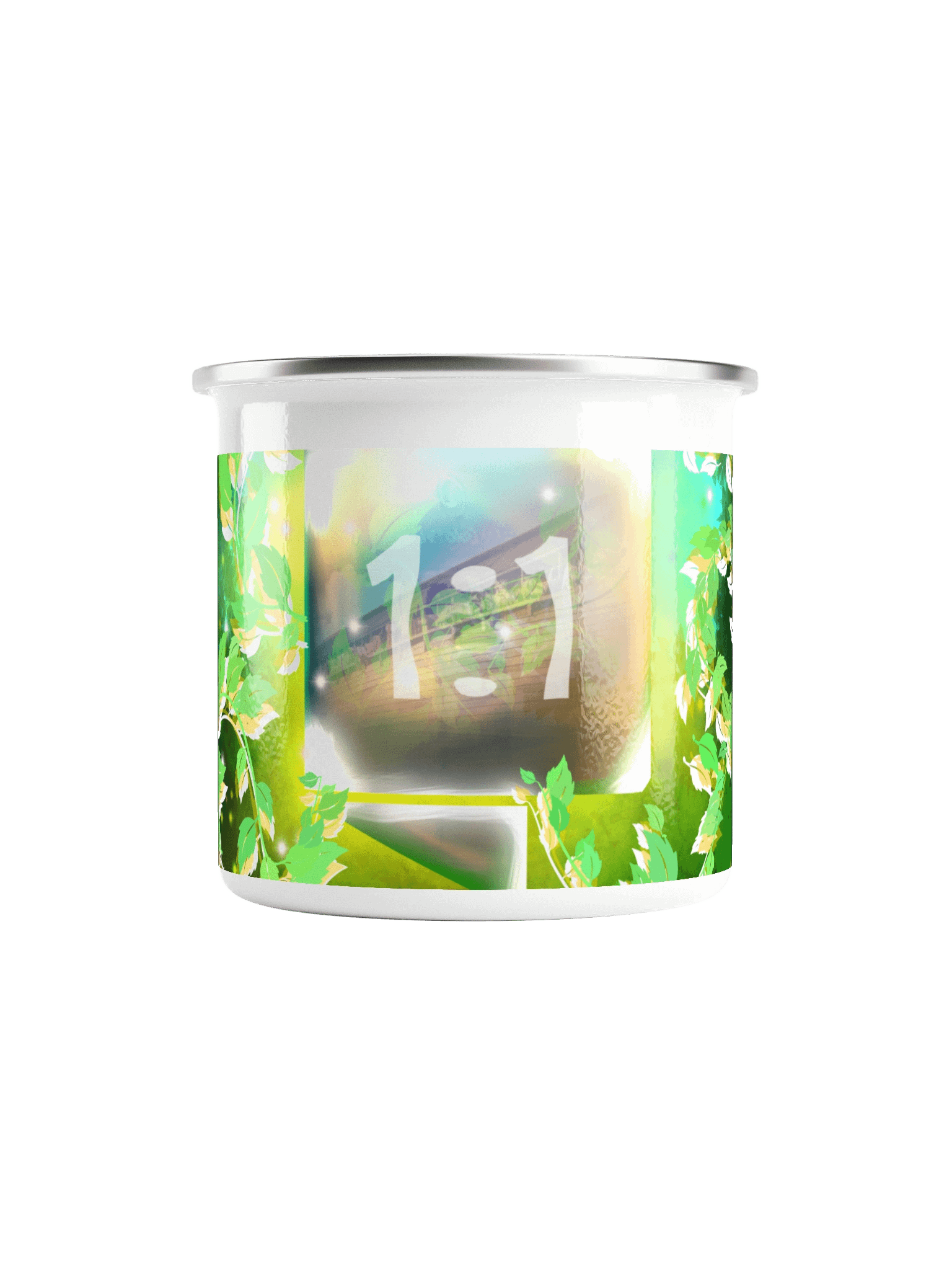 AiG Logo Enhanced into a Solarpunk Artifact Nature Glow Enamel Mug product image (2)