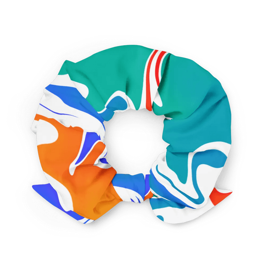Blue, Orange and white Abstract Art All-Over Print Scrunchie product image (8)