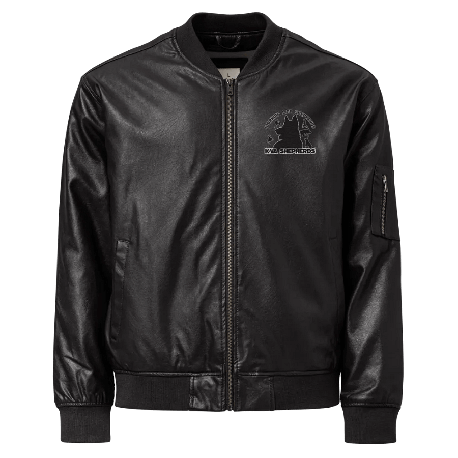 Shepherd Silhouette Faux Leather Bomber Jacket product image (1)