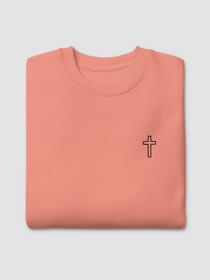 Simple Cross Embroidered Dusty Rose Crewneck product image (2)