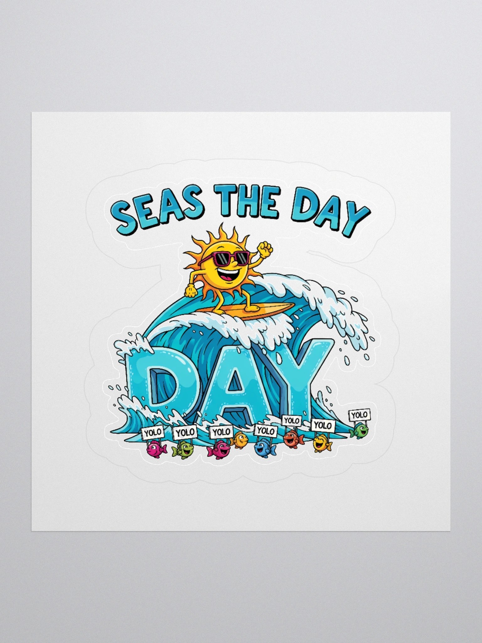 Surfing Sun Kiss Cut Stickers product image (1)
