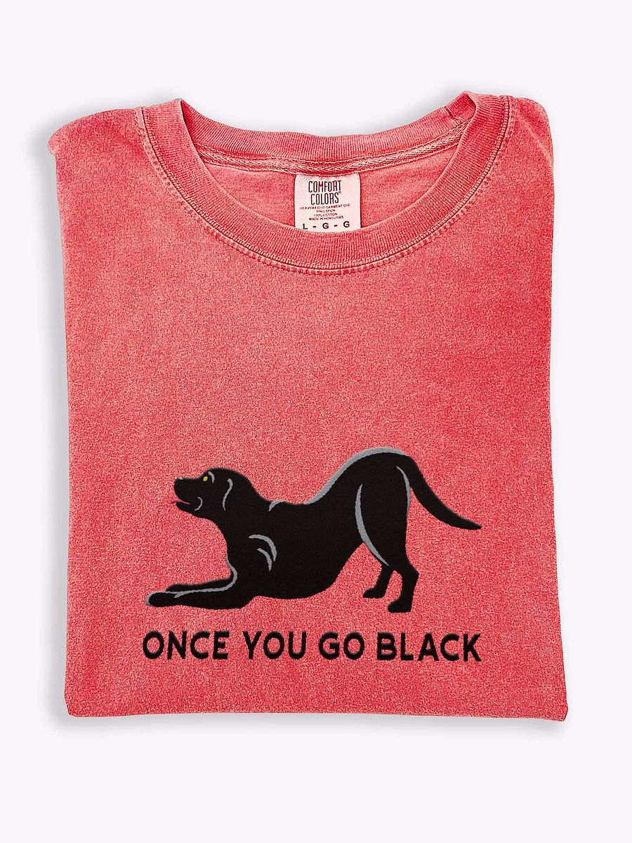 Once You Go Black T-Shirt(Embroidered) of a Labrador Retriever(Black) product image (1)