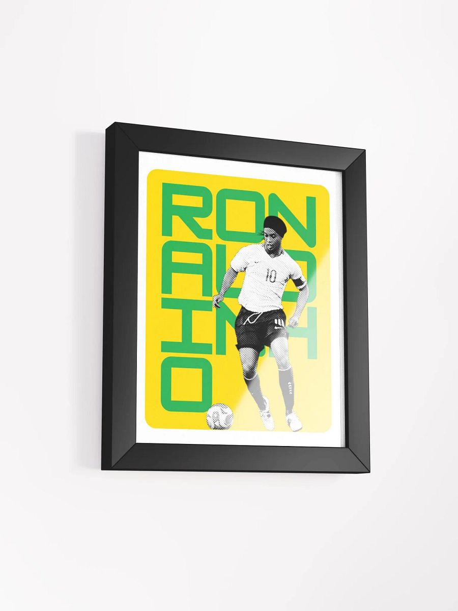 Ronaldinho BW Brazil Name Art Framed Print product image (3)