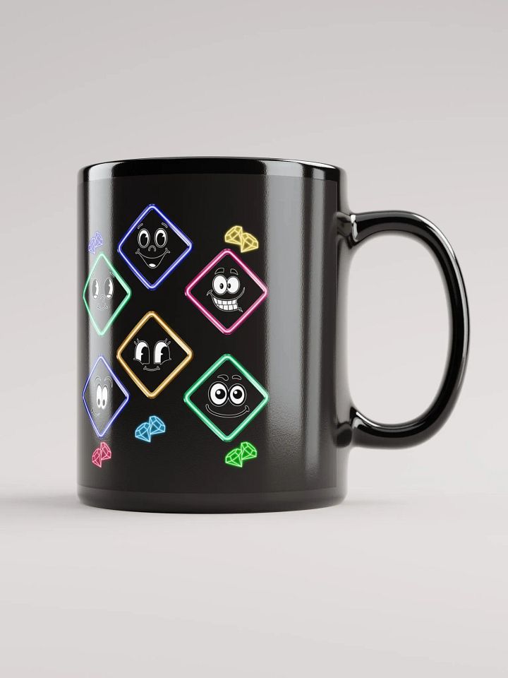Happy Diamond Faces - Colorful Artistic Black Mug product image (5)