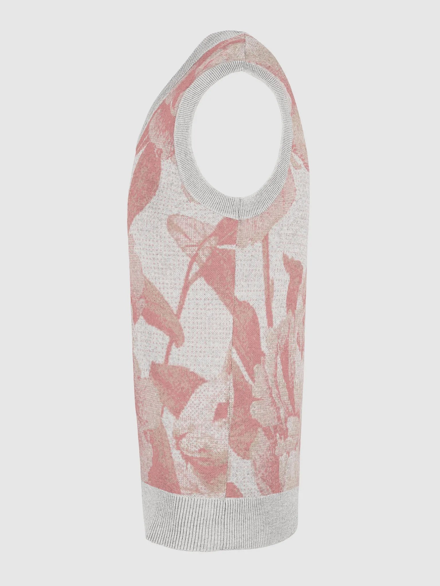 Floral Bliss Coral III Knitted V-Neck Vest product image (6)