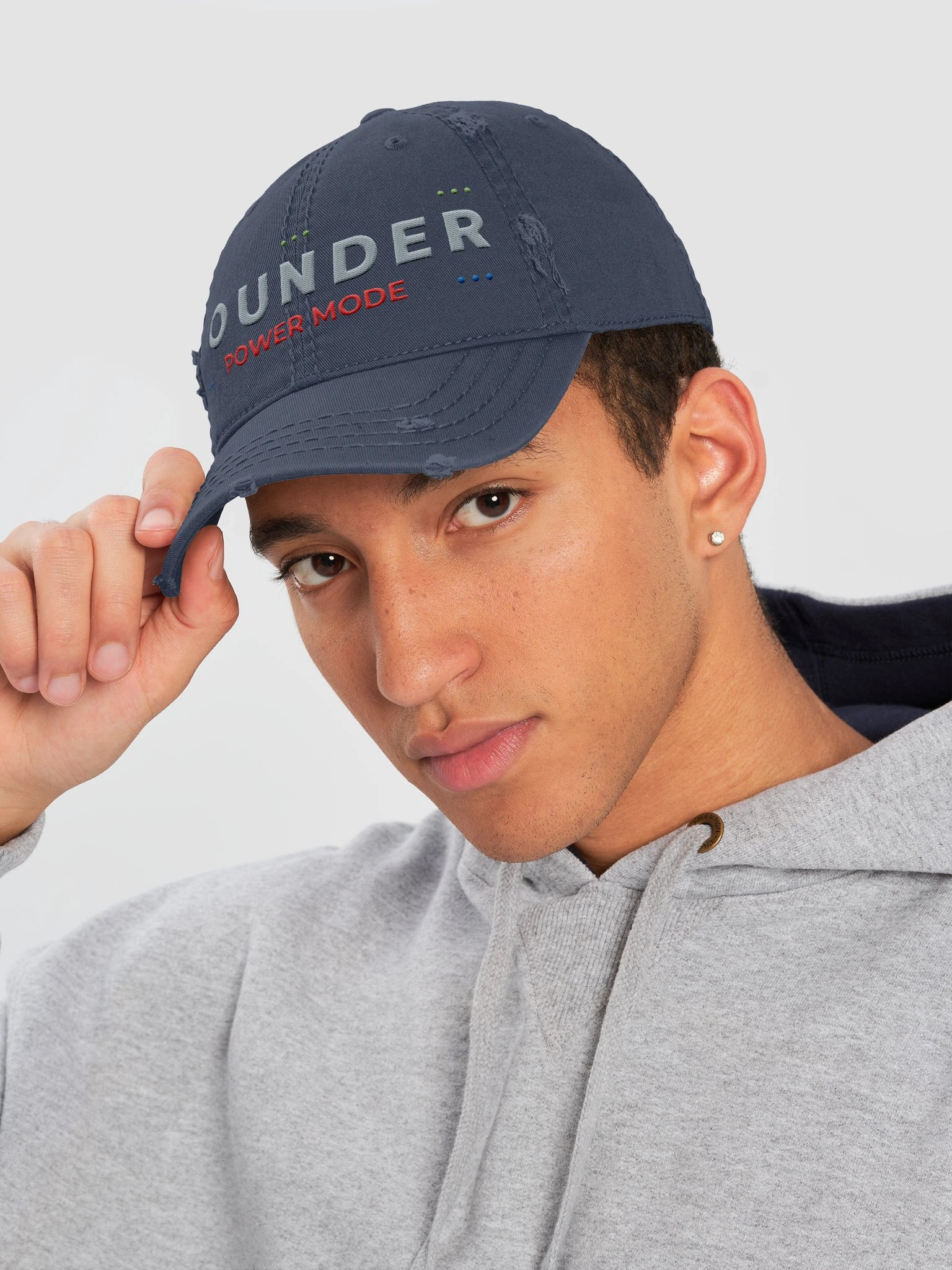 FOUNDER Power Mode Logo Distressed Dad Hat - Embroidered product image (5)