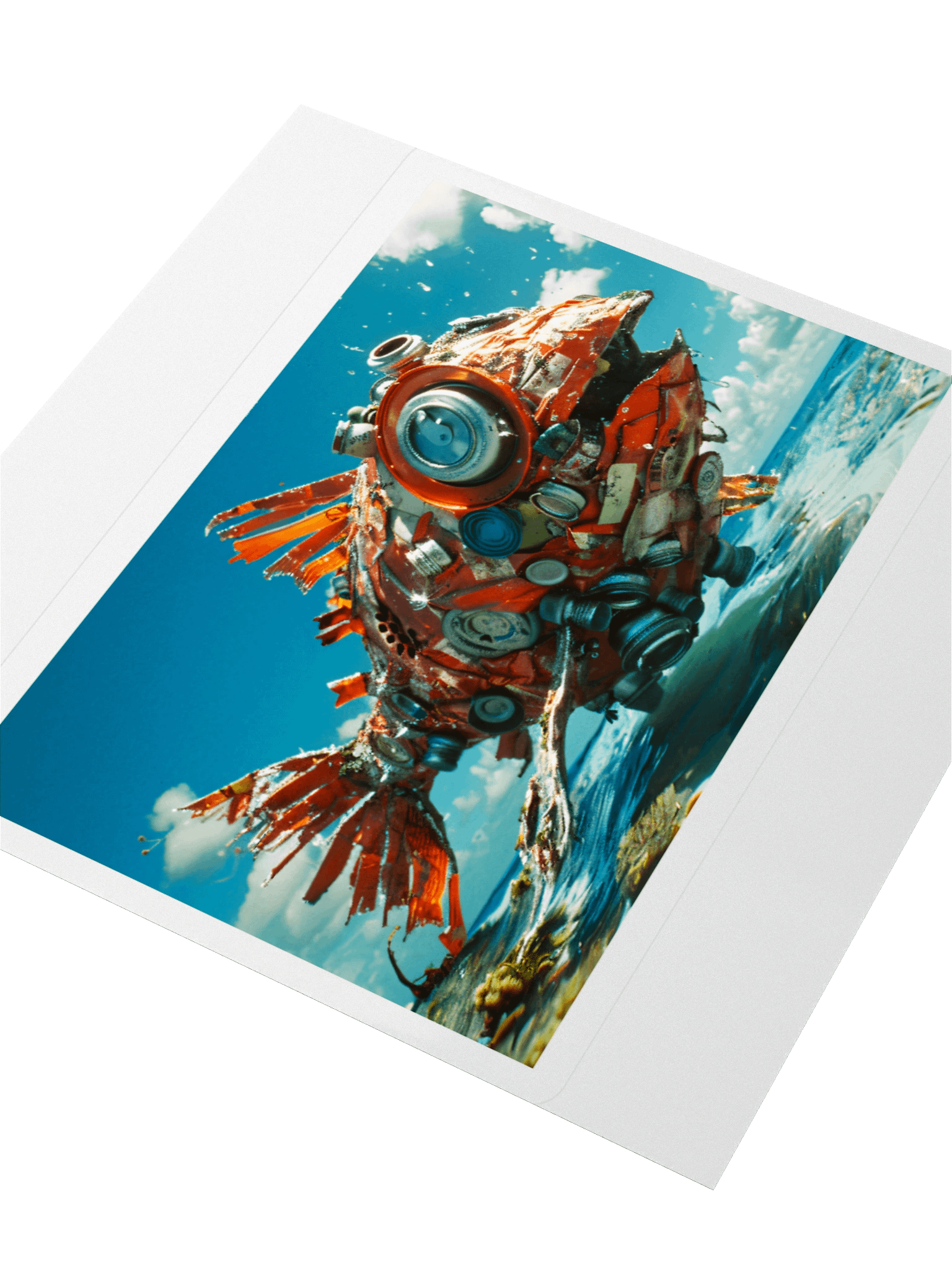 Surreal Marine Debris Ocean Pollution Fish Sticker product image (3)