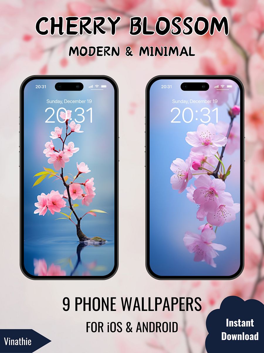 Cherry Blossom | Modern & Minimal | Phone Wallpaper product image (3)