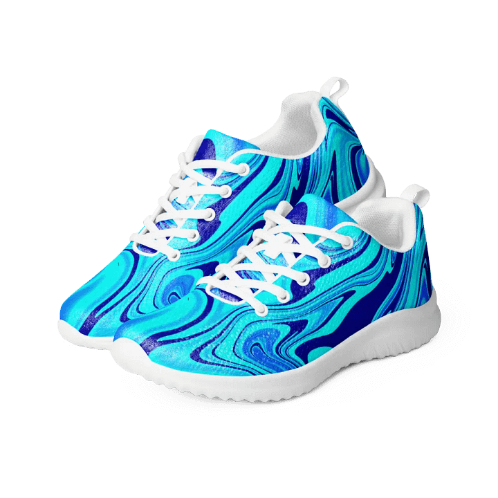 Women's Athletic Shoes - Light and Dark Blue Digital Fluid Art product image (1)