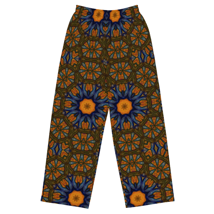 Orange and Blue Sketchy Kaleidoscope Wideleg Pants product image (1)