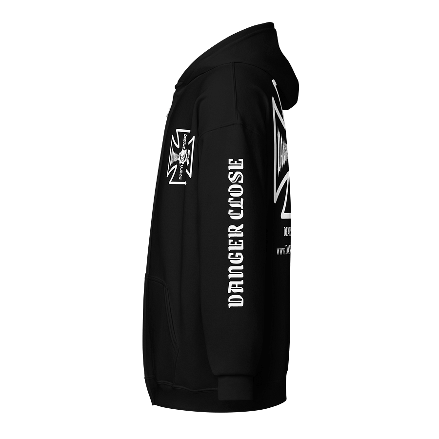 DANGER CLOSE IRON CROSS ZIP HOODIE (BLACK) product image (3)
