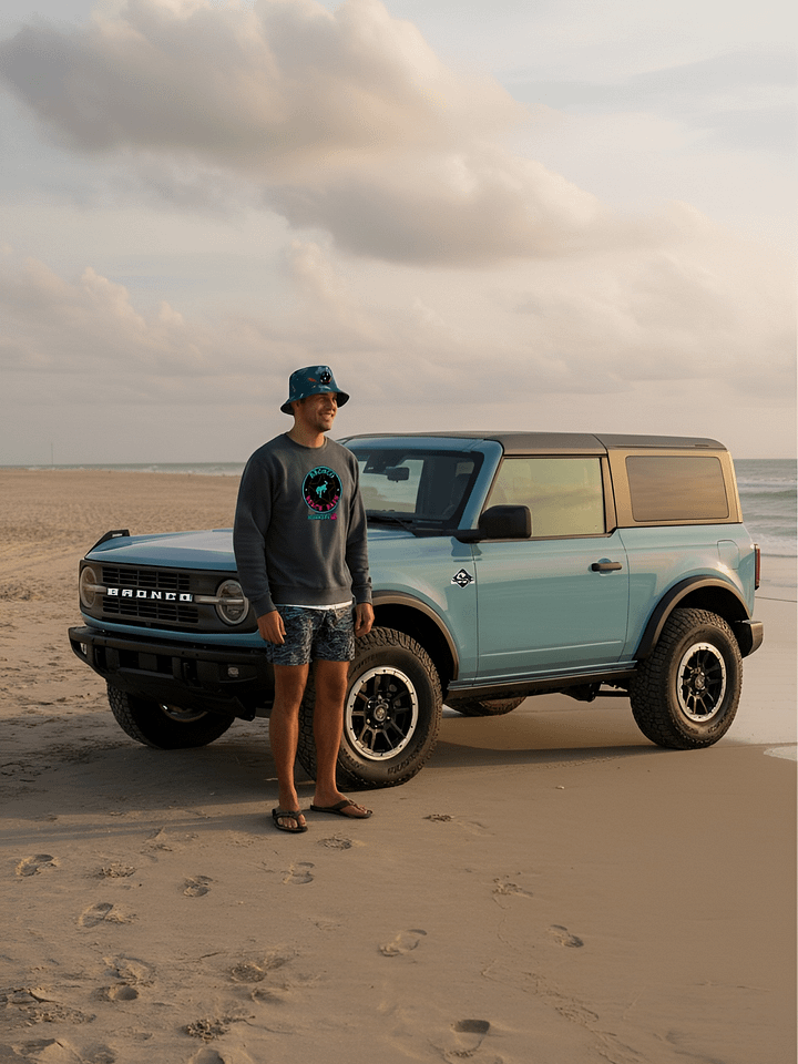 2025 Bronco Beach Bash Ocean City / Destination Bigfoot Bronco Collab | All-Over Print Reversible Retro Bucket Hat product image (1)