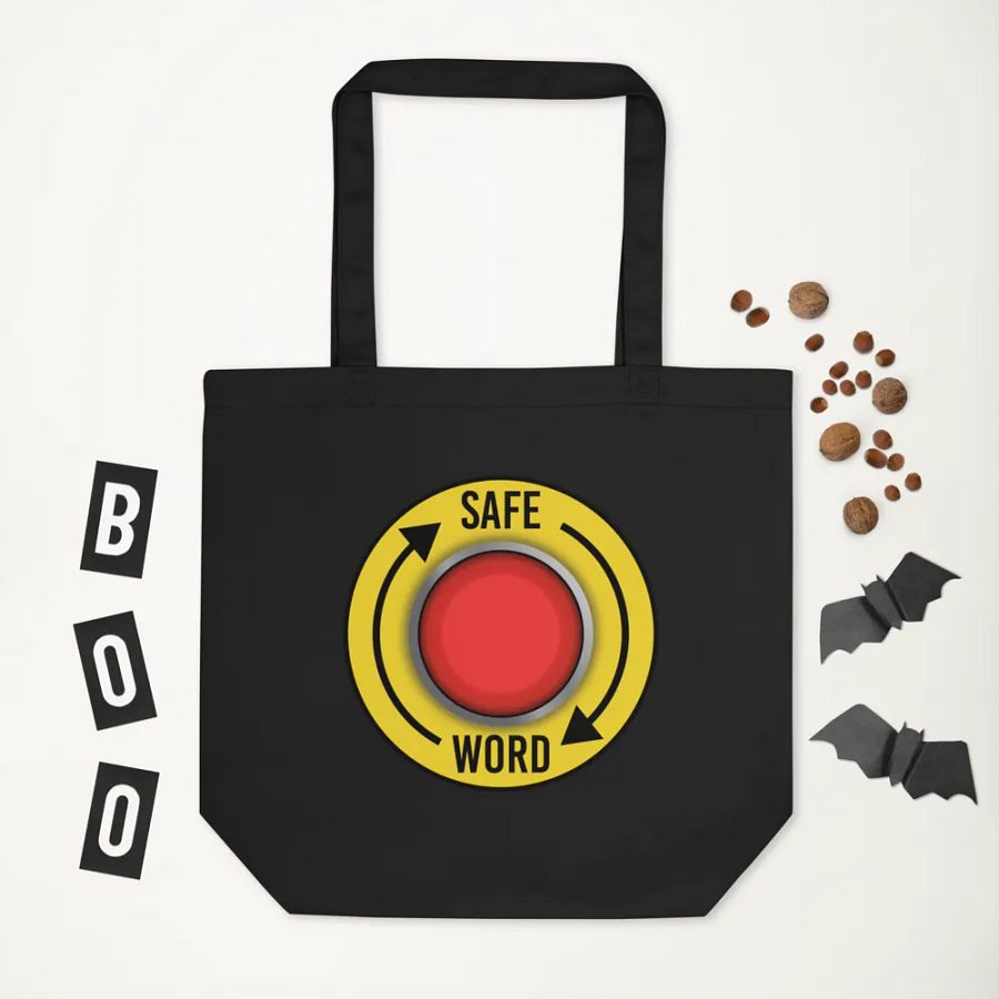 SAFE WORD Button Tote Bag product image (3)