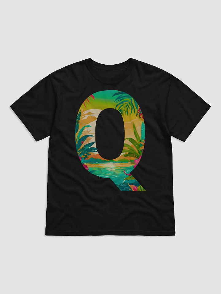 Tropical Sunset Paradise T-Shirt (Letter-Q) product image (1)