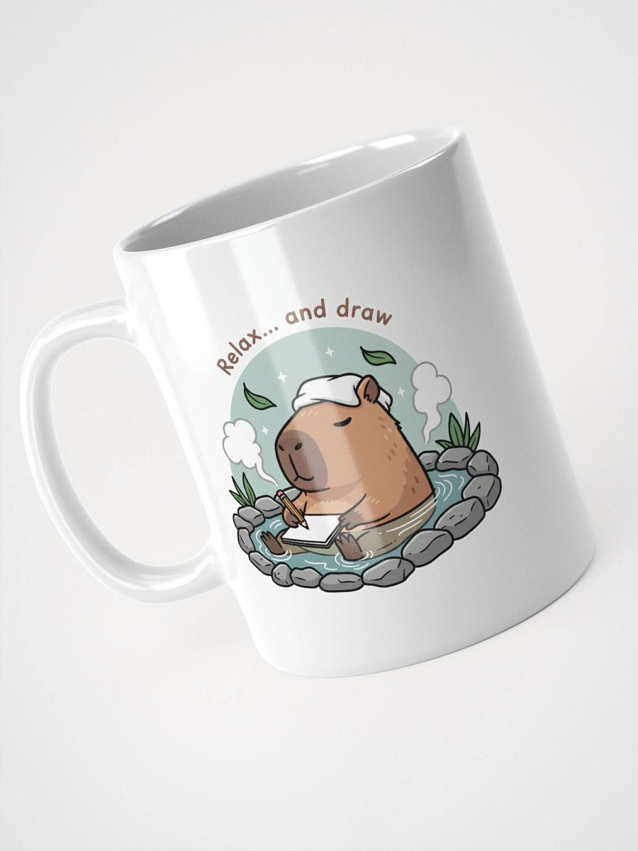Capybara Sketch Spa White Glossy Mug product image (4)