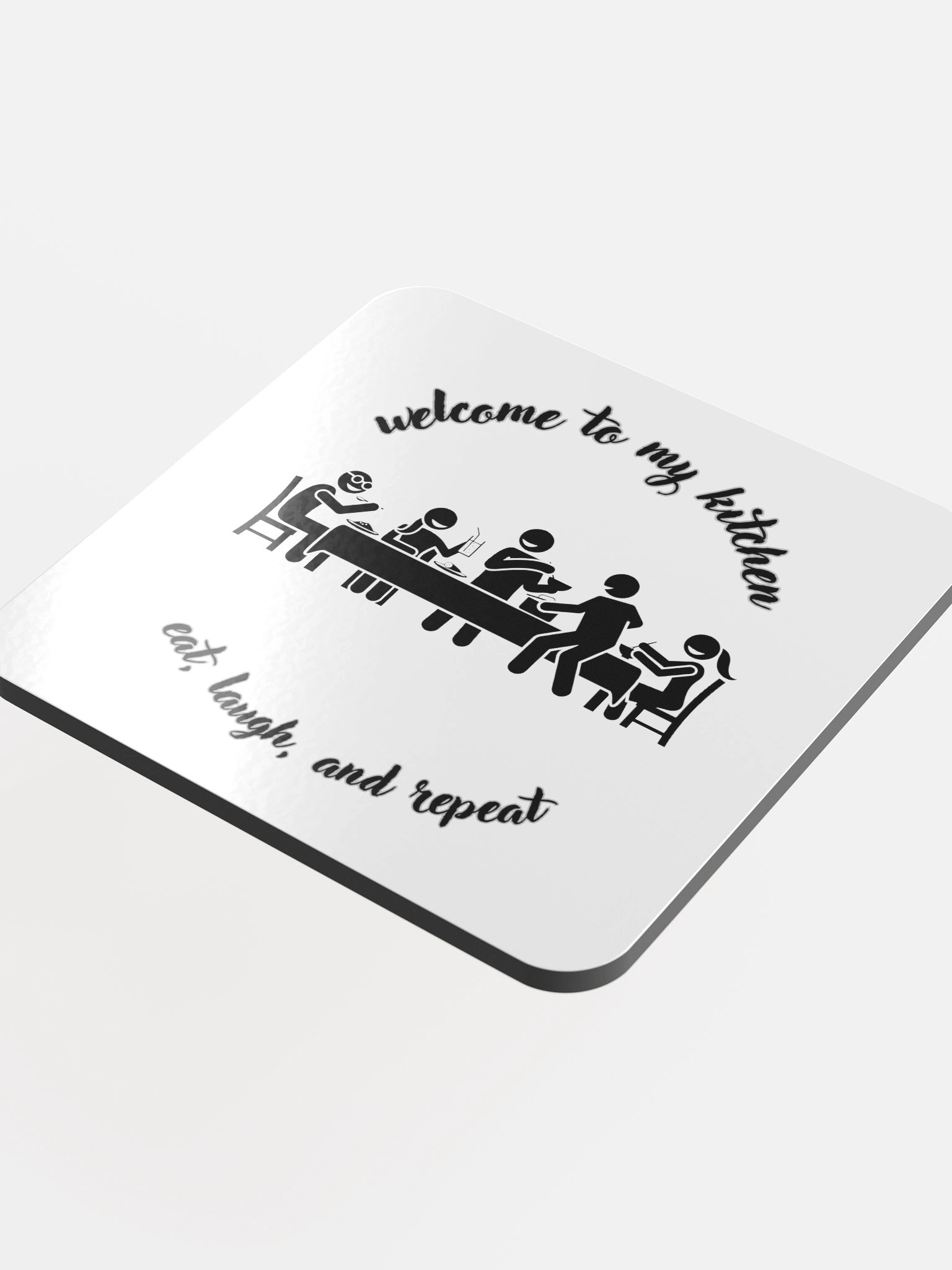 Welcome To My Kitchen Allcolor Glossed Cork Coaster product image (4)