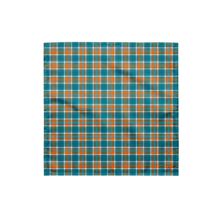 Turquoise and Orange Sporty Plaid Bandana product image (4)