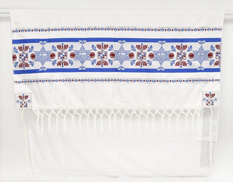 BLUE MENORAH -Small Tallit (Prayer Shawl) KIT product image (2)