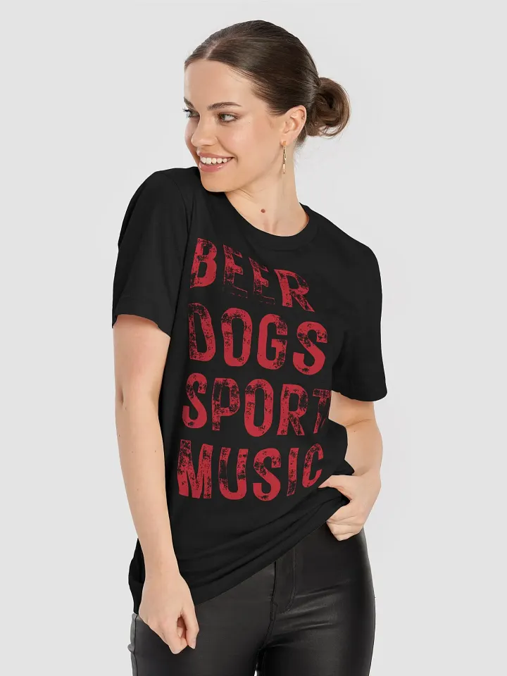 Beer Dogs Sports Music T-Shirt - Outrageously Fun Solid Red BDSM Gift Tee product image (2)