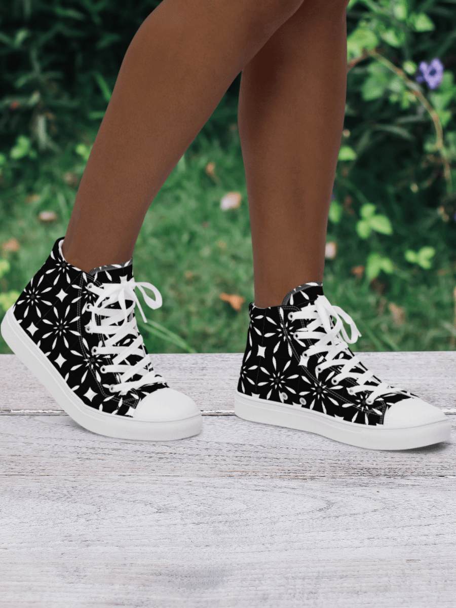 Black And White Symmetry Chic High Tops product image (2)