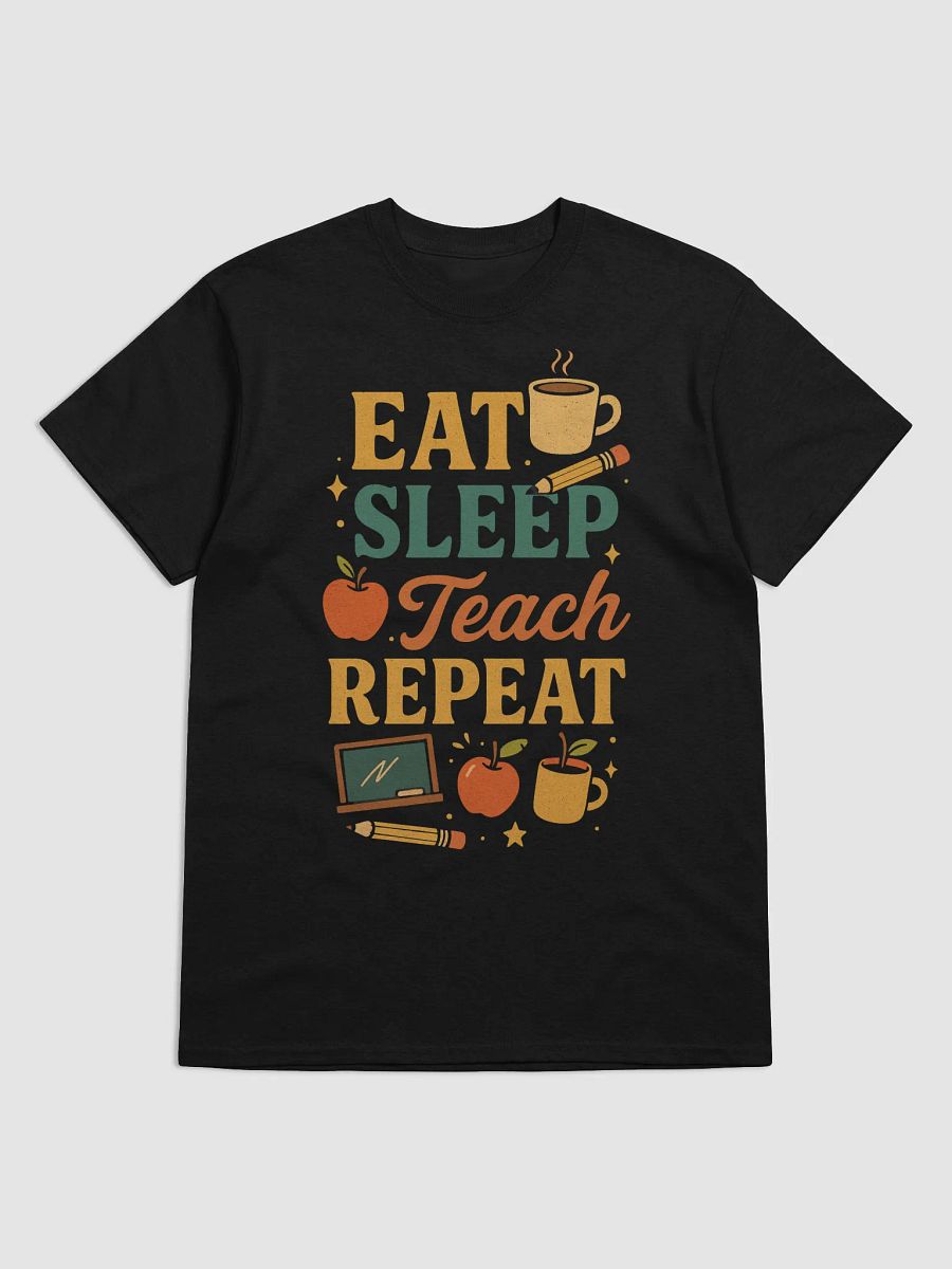Eat Sleep Teach Repeat – Funny Retro Teacher T-Shirt product image (1)