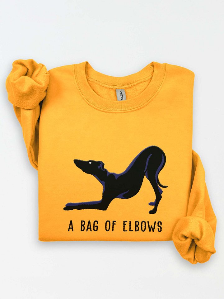 A Bag of Elbows Sweatshirt (Embroidered) of an Italian Greyhound(Black) product image (1)