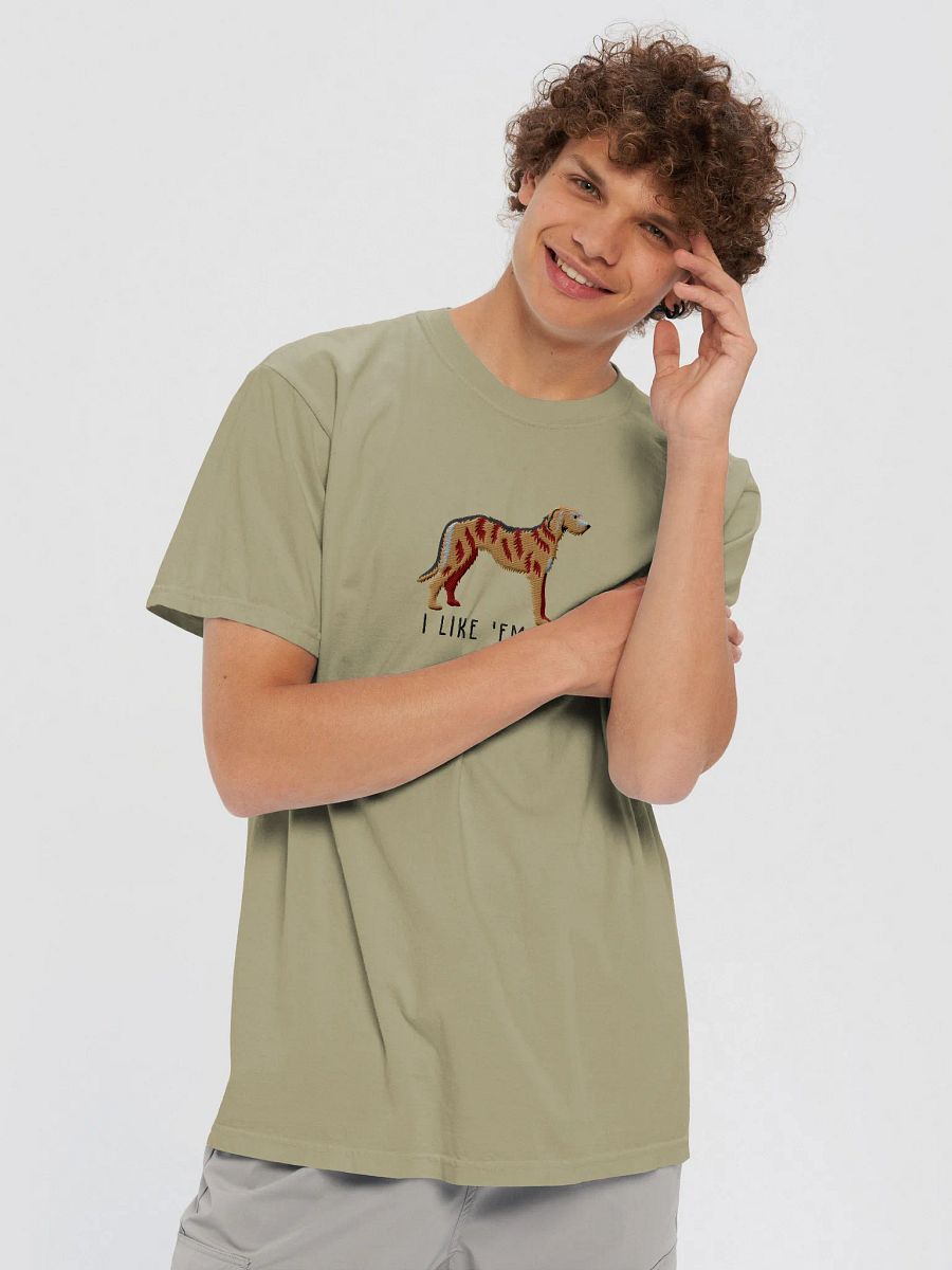 I Like 'Em Big T-Shirt(Embroidered) of an Irish Wolfhound(Brindle) product image (13)