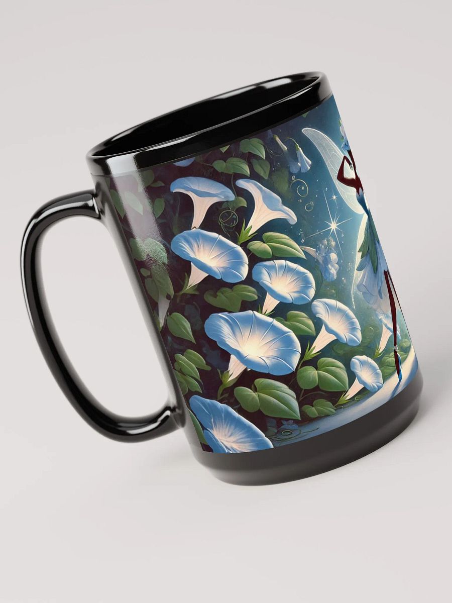 Morning Glory Fairy 15 oz Glossy Black Mug product image (4)