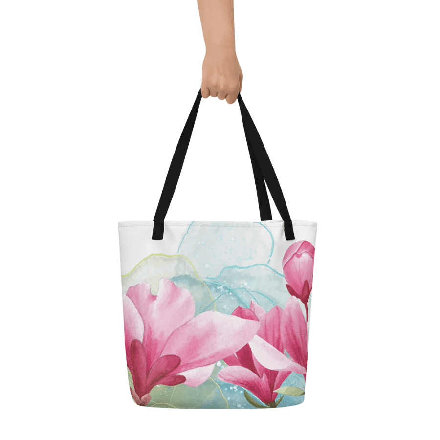 Big printed tote bag with beachy tropical vibe. product image (5)