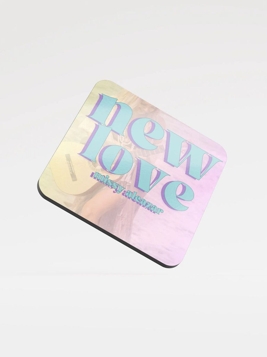 New Love glossed cork coaster product image (1)