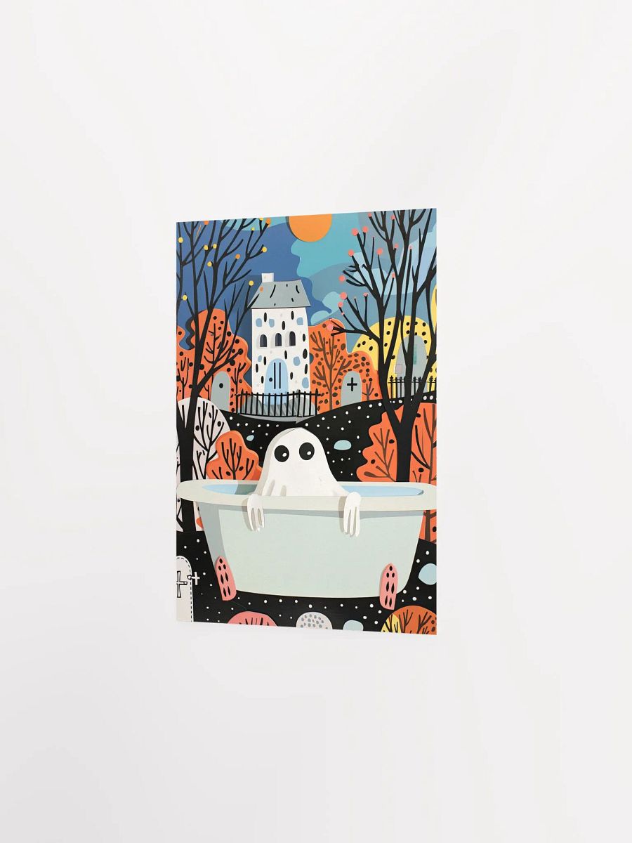 Ghost in Bathtub 3D Paper Art Halloween Bathroom Wall Art Print product image (28)