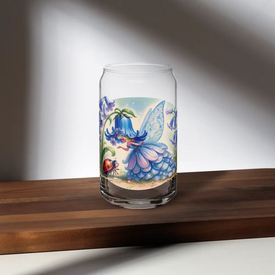 Bluebell Flower Fairy and Ladybug Glass with Optional Lid and Straw product image (35)
