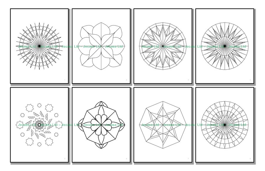 100 Geometric Mandala Coloring Pages | PDF | Digital File | Series GM2025 Vol. 11 product image (3)