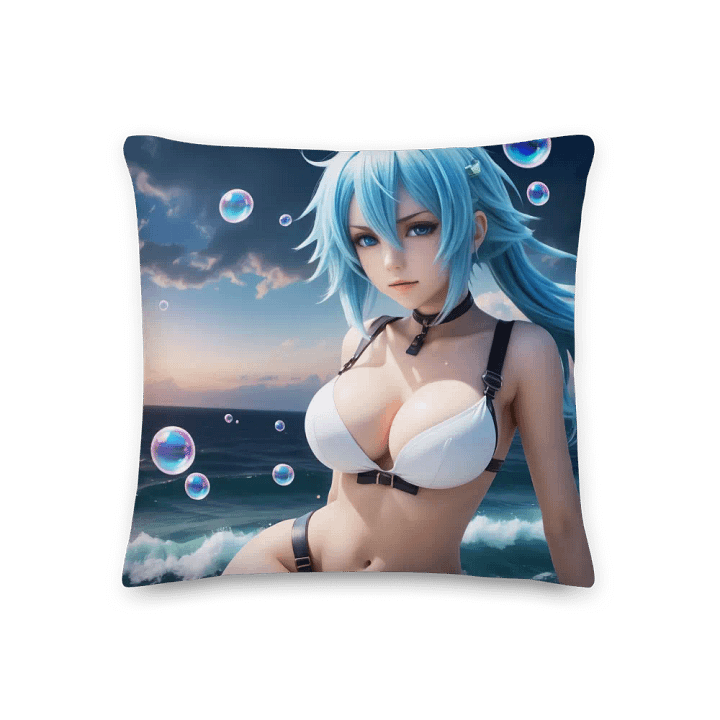 Ocean Breeze Blue Hair Anime Pillow product image (3)